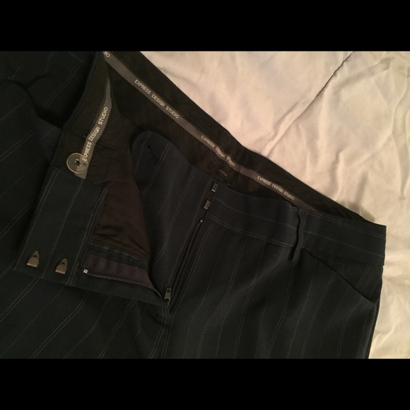 Express Editor Pants Trousers Navy Pinstripe! - Picture 6 of 8